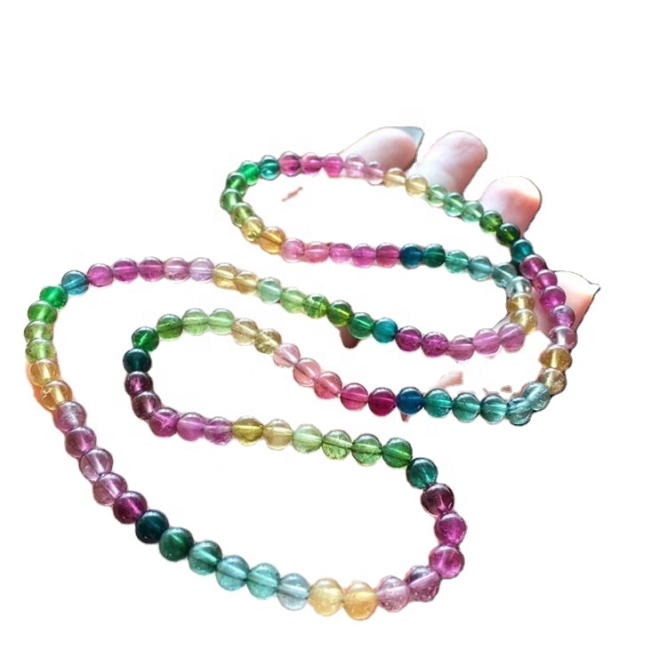 Tíska Nýjasta heildsölu Skartgripir Gull Litur Brass Keðja Handsmíðaðir Tourmaline Beaded Wire vafinn Heilla armbönd 40