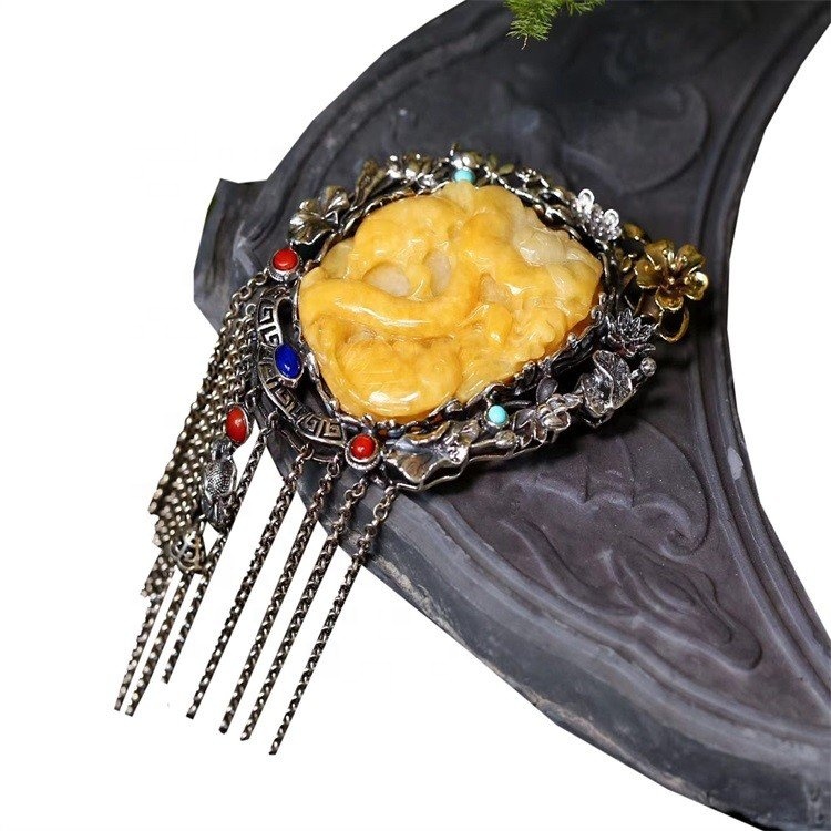 Натуральный пчел AMBERJEWELRY Куриное масло Желтое подвесное набор для мужчин и женщин 17