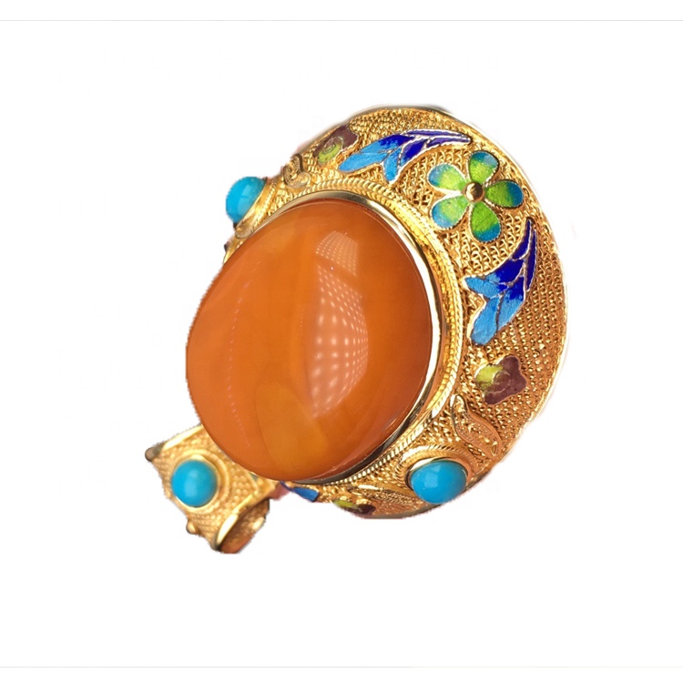 Blue Spinel 14K позлатен килибарски другар 28