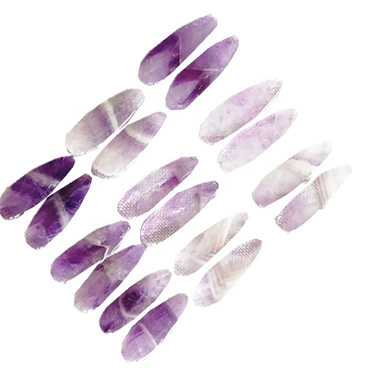 Natural Purple Fluorite Vinstri og hægri Match Water Drop Shape Smooth Polishing Gemstone Heildverslun og Retail 40