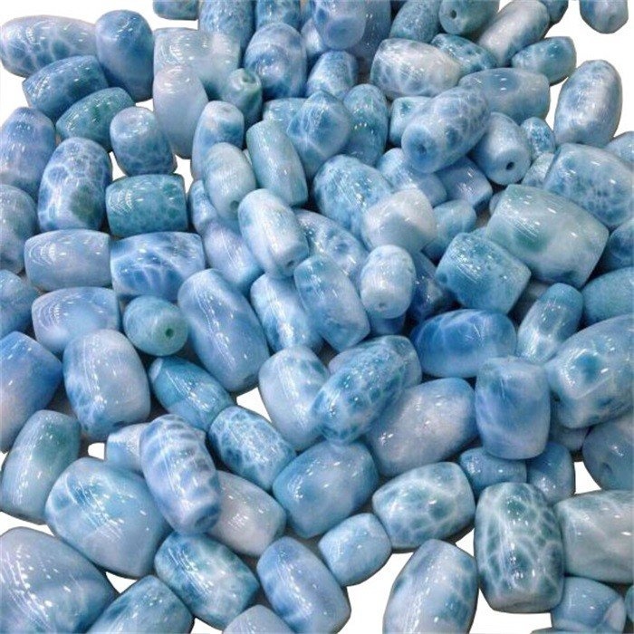Природни плави ларимар 6 мм ГЕМСТОНЕ округло лабаве перлице 16  17