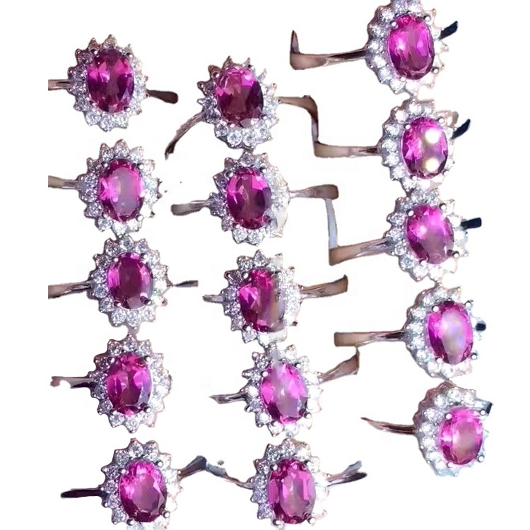 925 Silver Amethyst Ring tourmalinea кольцы для лэдзі 15