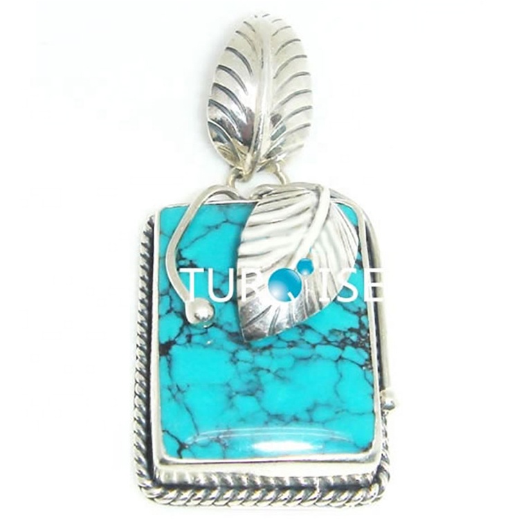 Vânzare fierbinte simplă și elegantă margele turcoaz Pandantive Sterling Silver Turcoaz Pendant 41