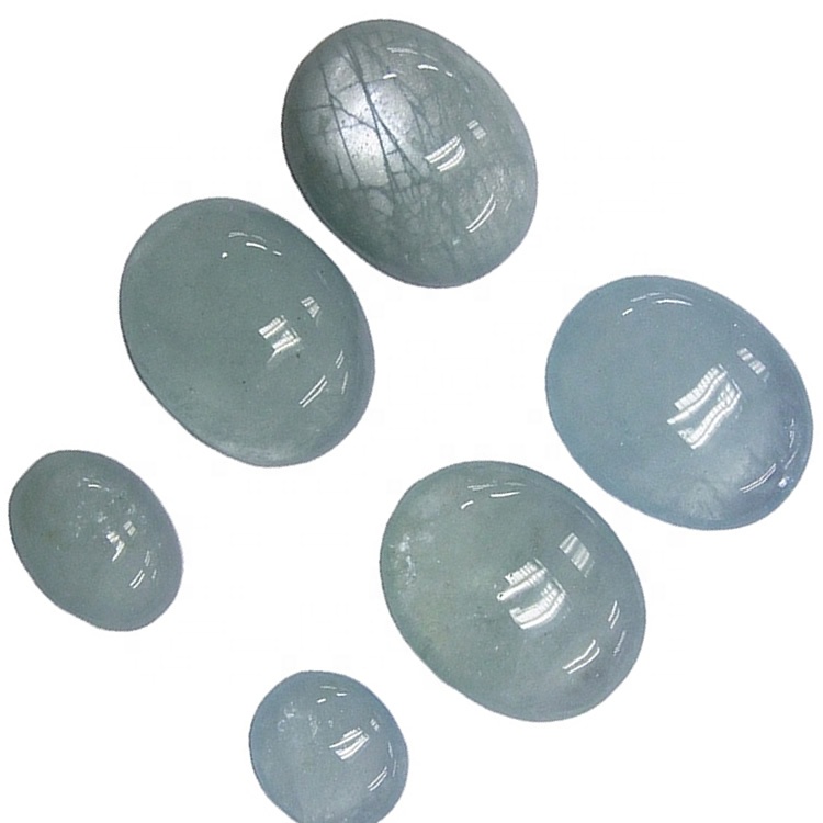Γαλαξία Aquamarine Loose Cabochon πολύτιμος λίθος ωοειδές κομμένο φυσικό μπλε γαλακτώδες Cabamarine Cabs 40