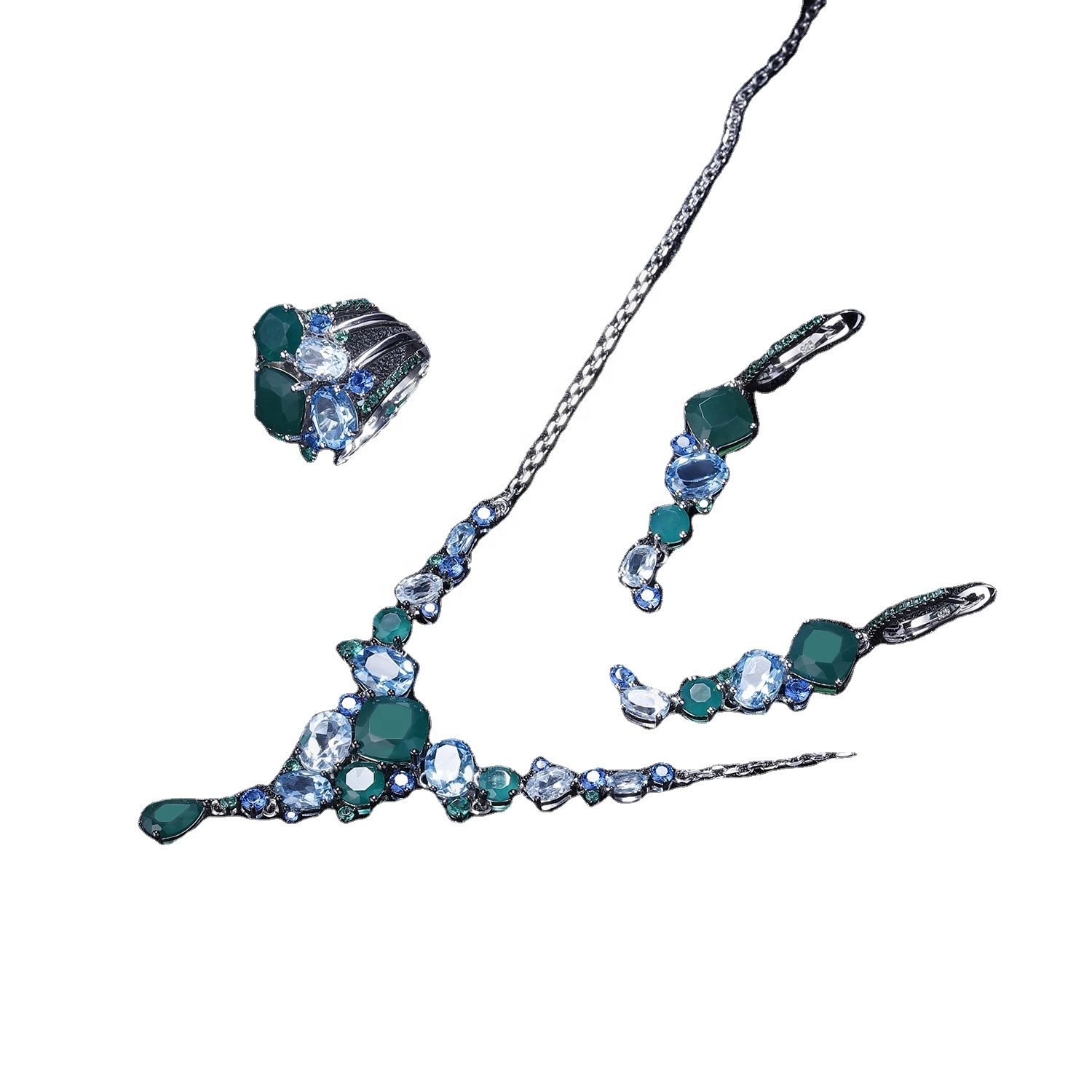 Sapphire unaza 925 unaza argjendi bruz 39