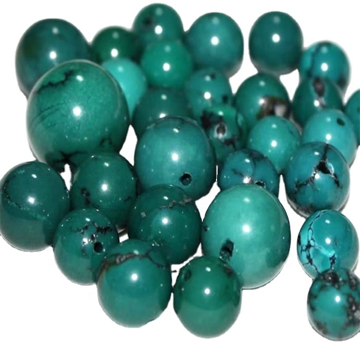 Оптовая 6 мм естественно бирюзовые круглые бусины ювелирные изделия делают подлинные бирюзовые круглые бусины драгоценные камни 17
