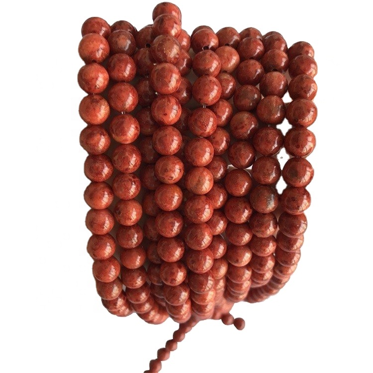 Corallo rosso all'ingrosso Red Red 4mm 6mm 8mm a forma rotonda e stringhe lisce di pietra preziose 17