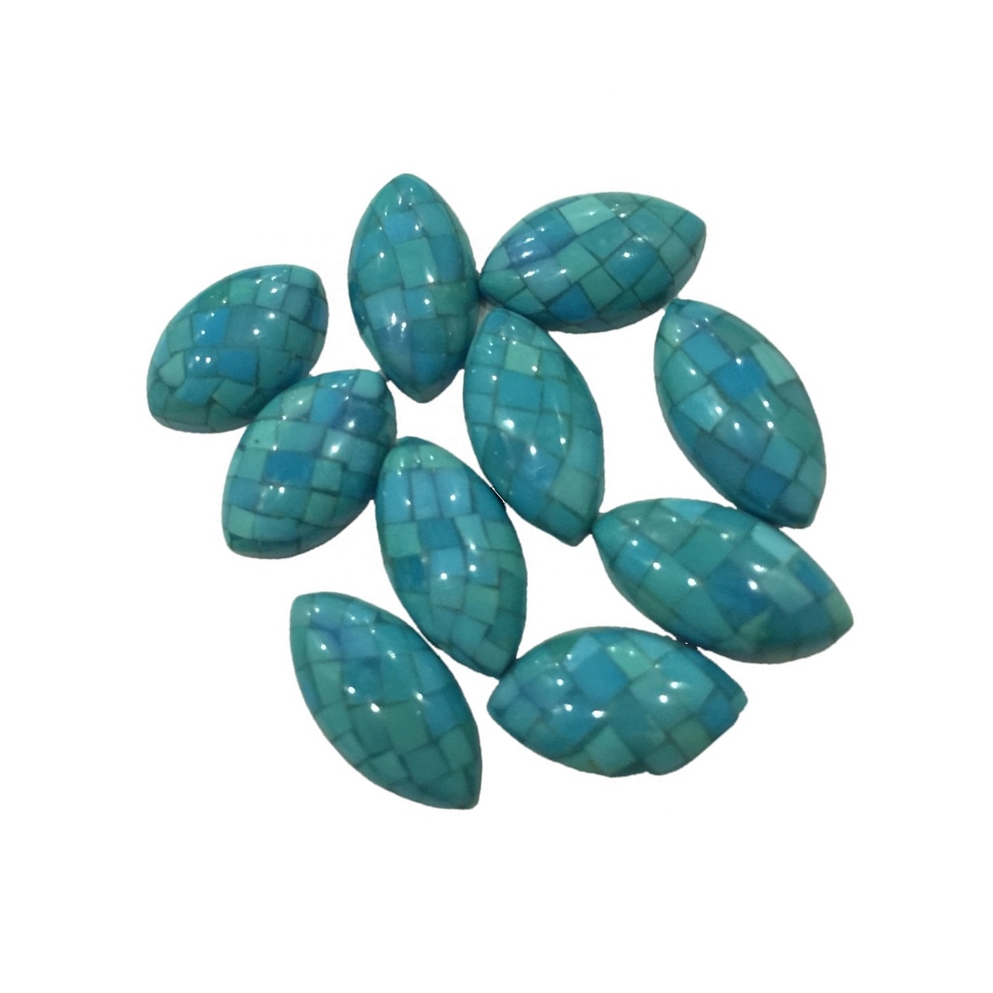 Gemstone bruz mozaik cabochon bruz blu cab val cabochon vintage lucite cabochon 41