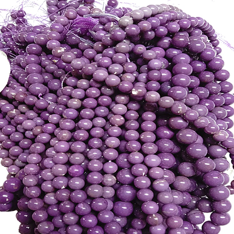 Perline di fosfosiderite rotonde naturali perline liscia e porpora stringhe di pietre preziose 17