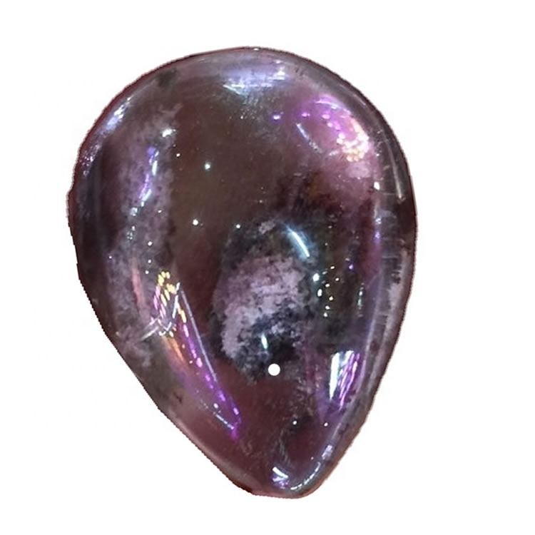Təbii phantom kvars hamar armud şəklində cabochon phantom kvarsu boş gemstone 41