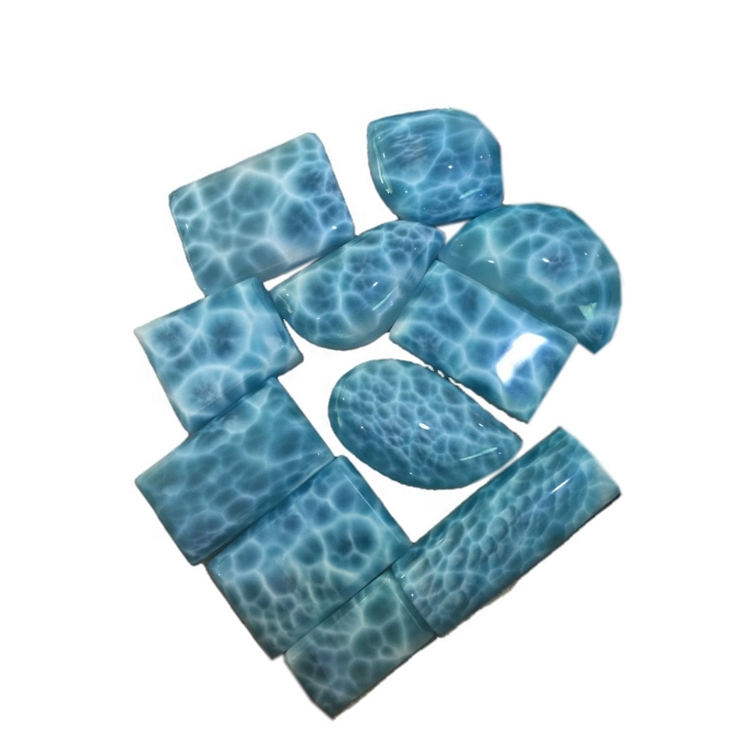 Трговија на големо природен скапоцен камен Larimar Gemstone Cabochons AAA квалитет Larimar Cabochon 40