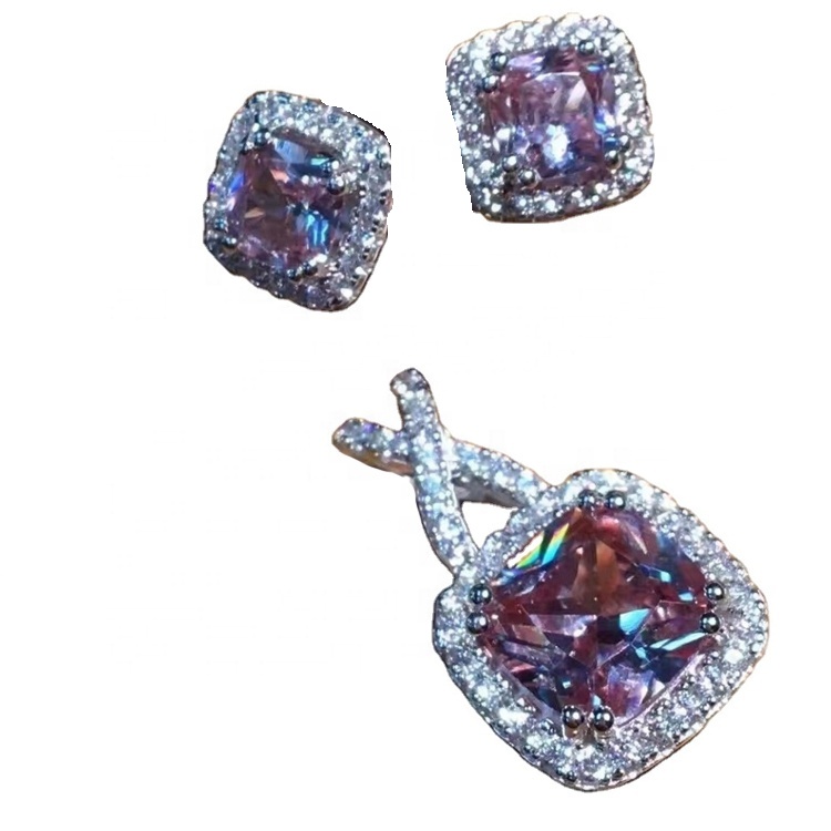 Mae Pendant Arian Ffasiynol Gemstone yn gosod gemwaith 17