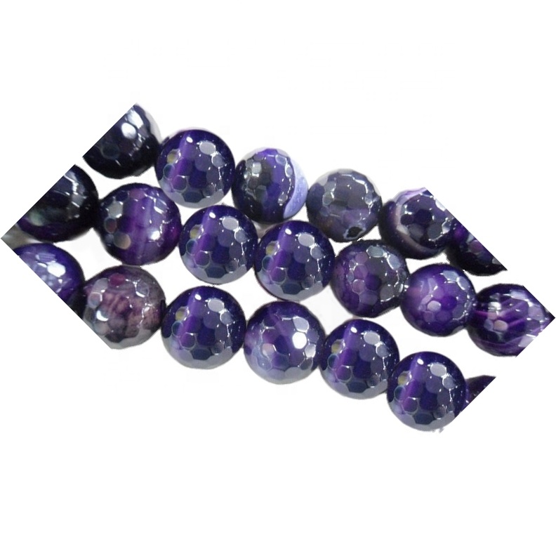 Prirodni ljubičasti ahat, dragi kamen, labave okrugle perle 16 niti 6 mm 8 mm 10 mm 12 mm 24