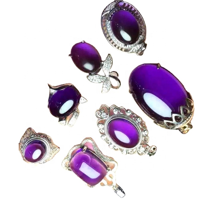 Природна високоякісна якість Amethyst 925 стерлінгових срібних кілець 40