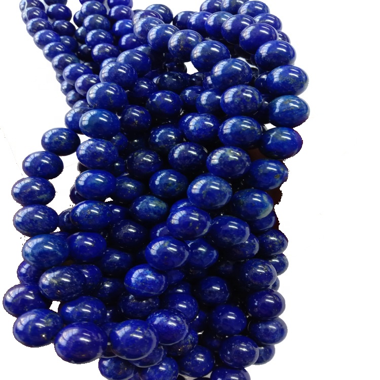 Heildverslun Gemstone perlur Blue Natural Lapis Lazuli Round Perlur á Strand 16inch 17