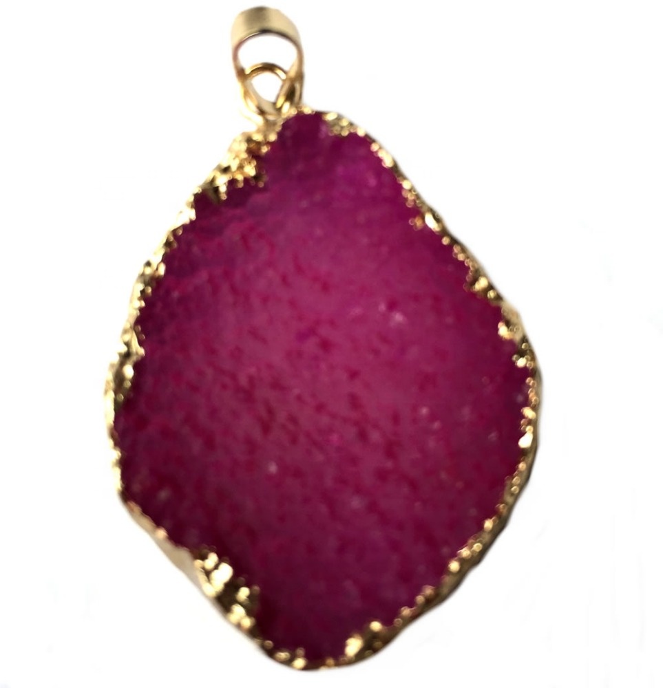 Ný tíska gullhúðuð Purple Quartz Druzy / Drusy Natural Amethyst Hengiskraut / Hálsmen 17
