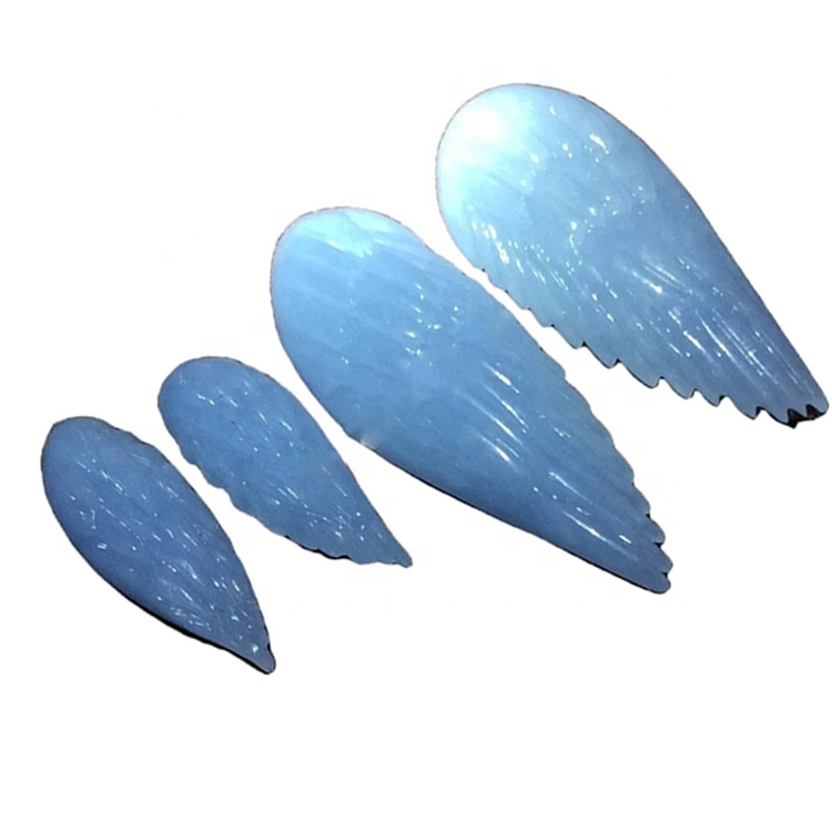 Клинг облик исклесан камен / резбарени анђеоски плави драгуљ драгуља 40