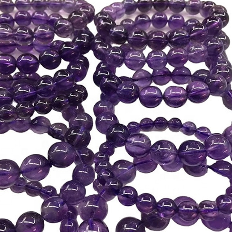 Természetes ametiszt gyöngyök karkötő valódi kő karkötők 40