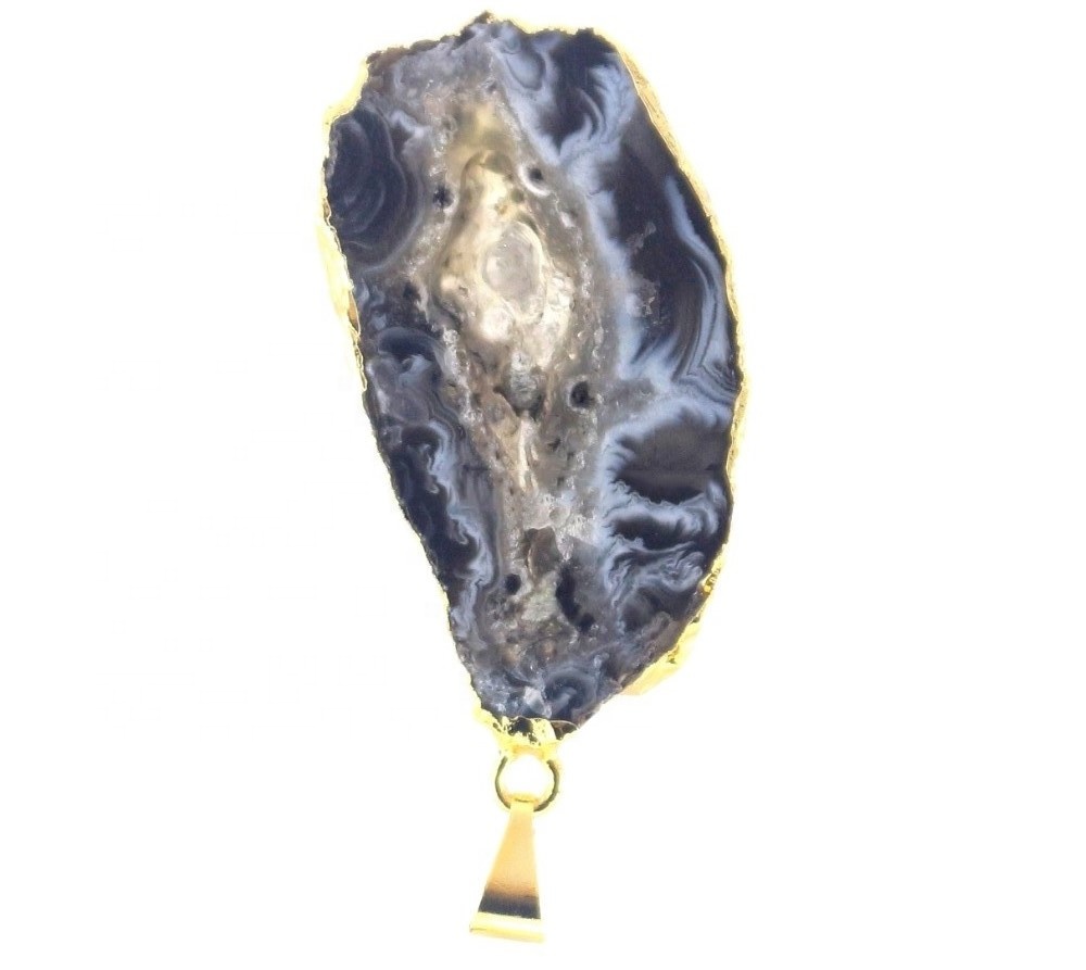 Dye naturale Druzy Stone Pendants Color Misto Colore Drusy Pendenti per gioielli Collana fai da te 17