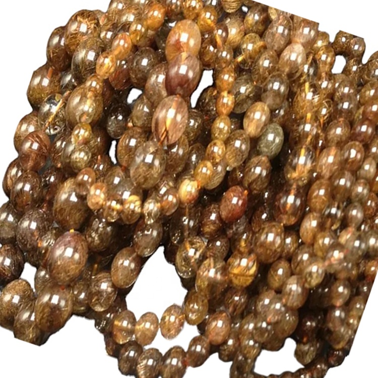 100% природен бакар rutilited Quartz круг монистра големопродажен круг на накит 40