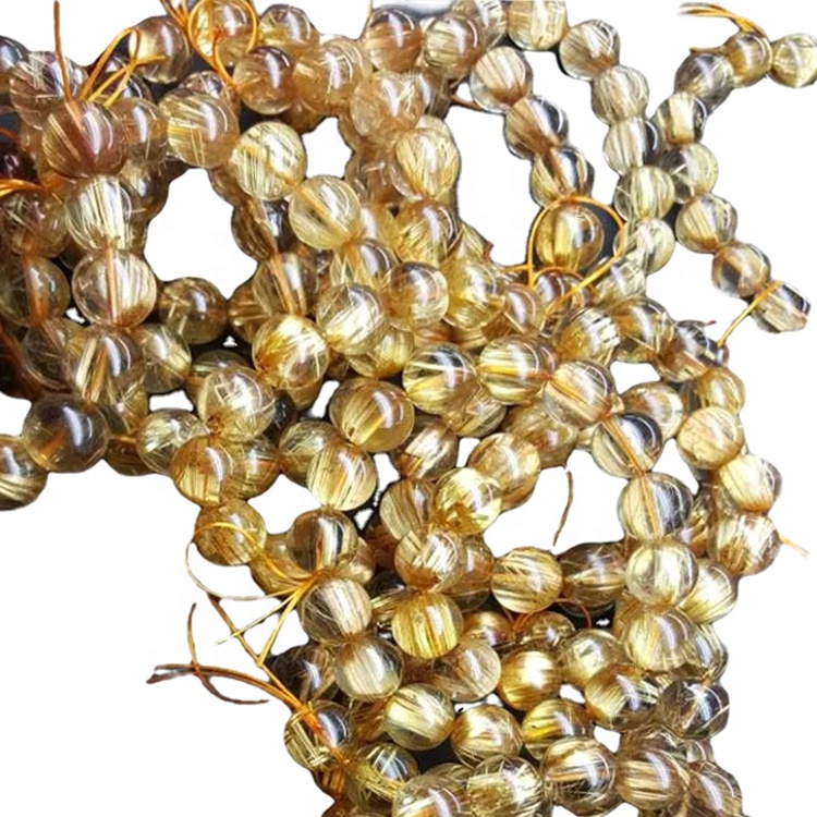 Bracciale in quarzo rutilato in oro naturale braccialetto unisex gioielli personalizzabili gioielli personalizzabili 40