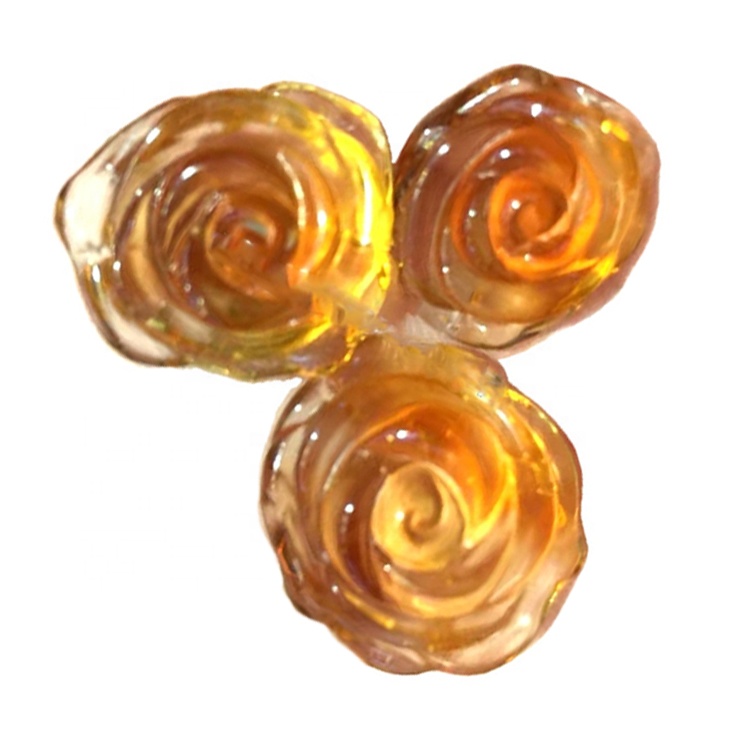 100% Բնականաբար, բարձրորակ Citrine փորագրված վարդի զարդեր / ծաղիկների ձեւի զարդեր 40