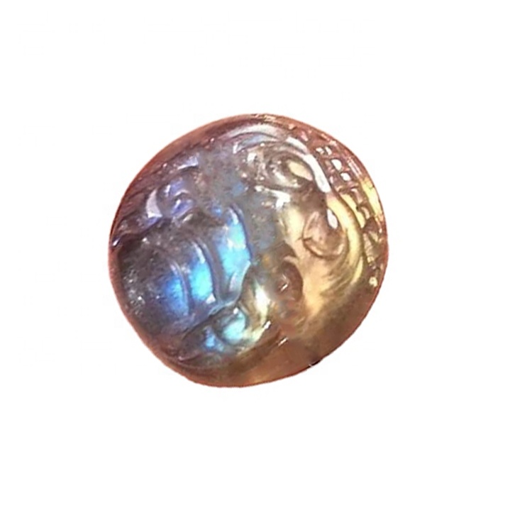 Натуральный мульти огонь Высочайшее качество Лабрадорит резной драгоценный камень 17