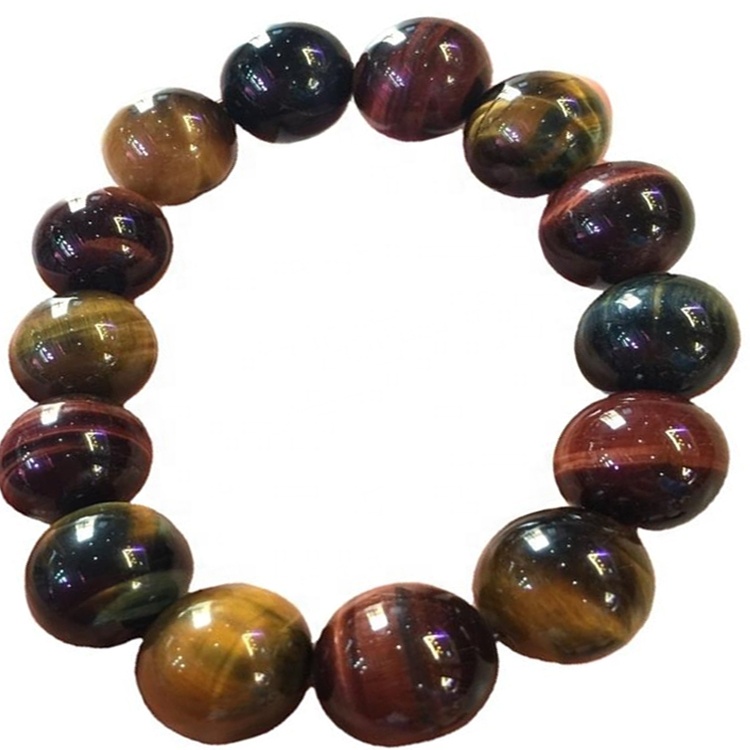 Blandið Tiger Eye Puff Rectangle Armband Tiger Eye Beaded Armband 40