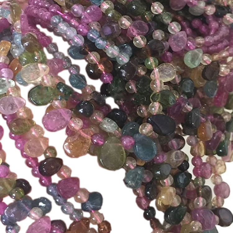 Gioielli con bracciale con perle di tormalina, rubellite e apirite di alta qualità 40
