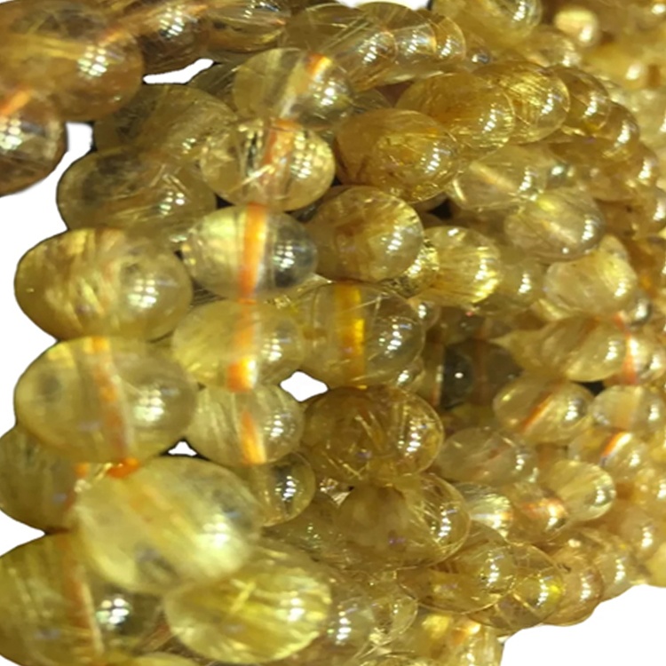 Pietra preziosa del quarzo rutilata dorata di alta qualità 6mm a 30mm Branelli rotondi Bracciali Quantità di massa Make Commercio all'ingrosso 36