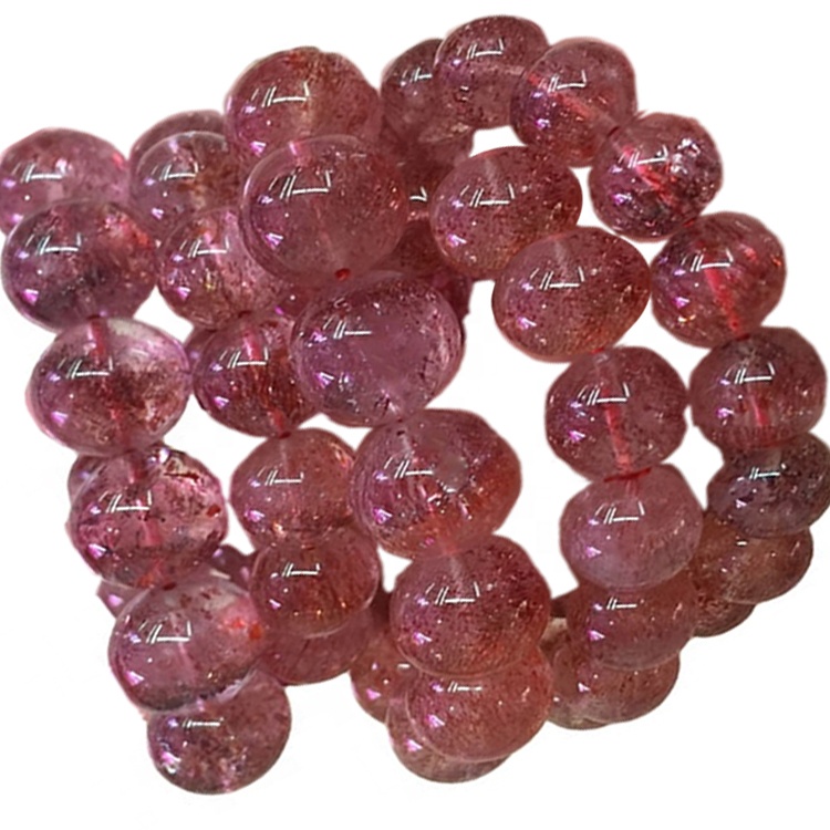 Stærstu hringlaga perlur rauð Jarðarberjakvars armband gera heildsölu 40