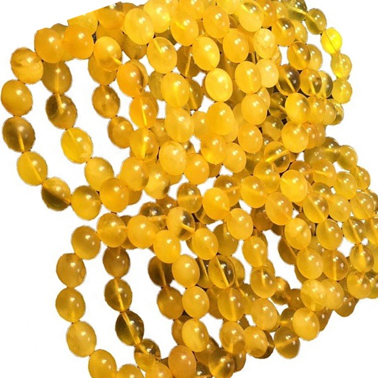 Fallegt Natural Amber Beeswax Pixiu Pi Yao Fortune Perlur Armband Stretchable Feng Shui Skartgripir 40