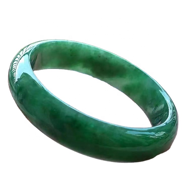 China Lieferant Großhandel Smaragd Edelstein Bangle100% Hohe Qualität Natürliche Grün Jade Armbänder Dame Reine Smaragd Trockene Jadeeite CH 41