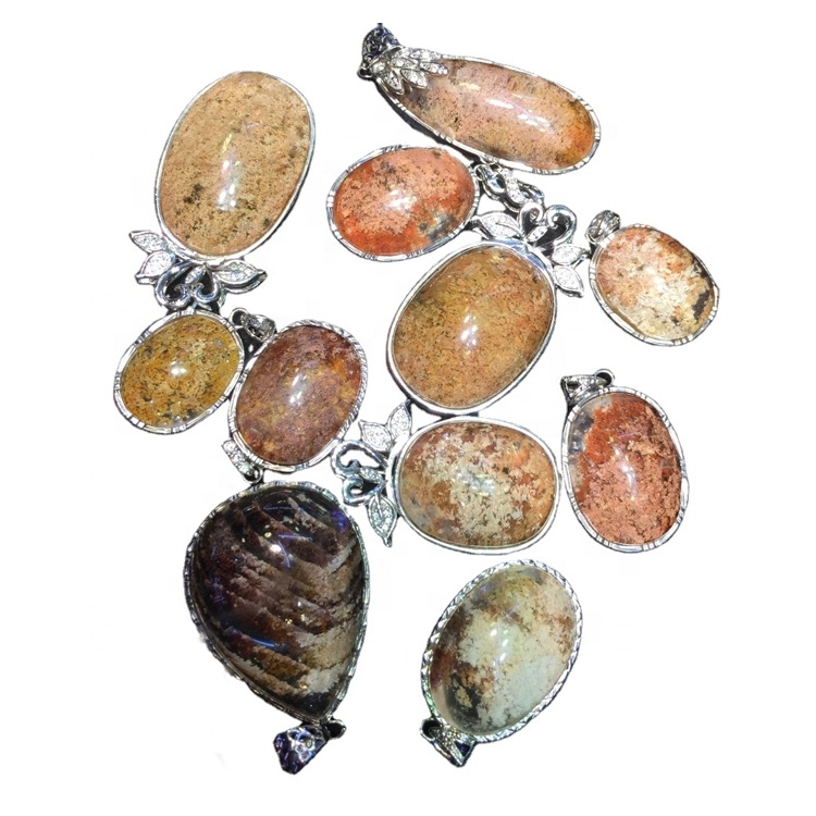 דזשעמסטאָנע אַקסעסערי נאַטירלעך פּאָלישראָום גייַסט קוואַרץ פאַנטאָם קוואַרץ פּענדאַנט 17