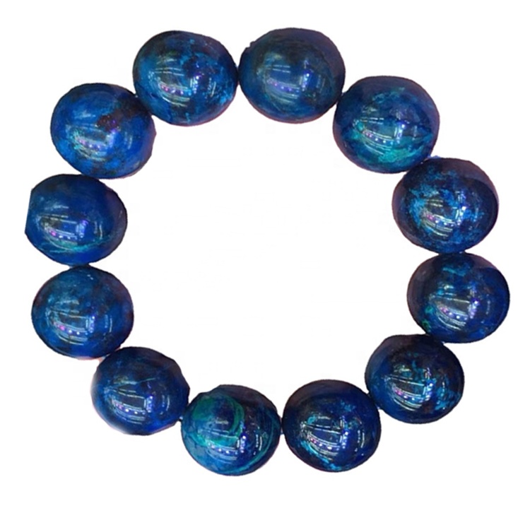 Chrysocolla Stone Beads Еластична гривна Gemstone Beads Stretch гривна Chtysocolla 40