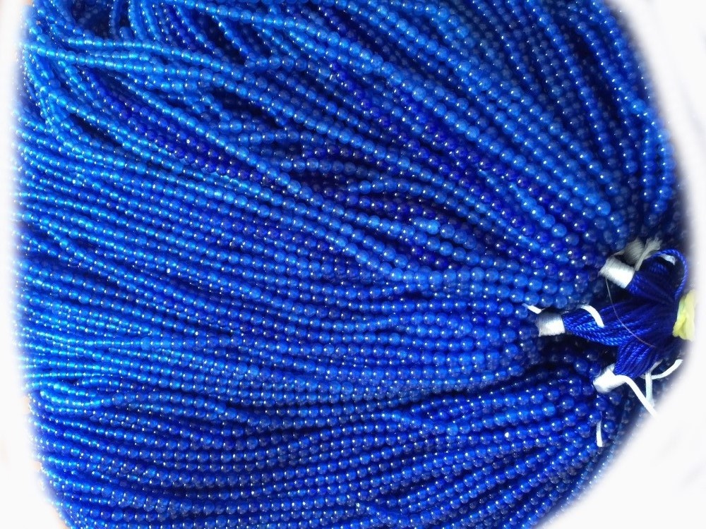 Влакната на Blue Mashan Jade обични кружни монистра 40