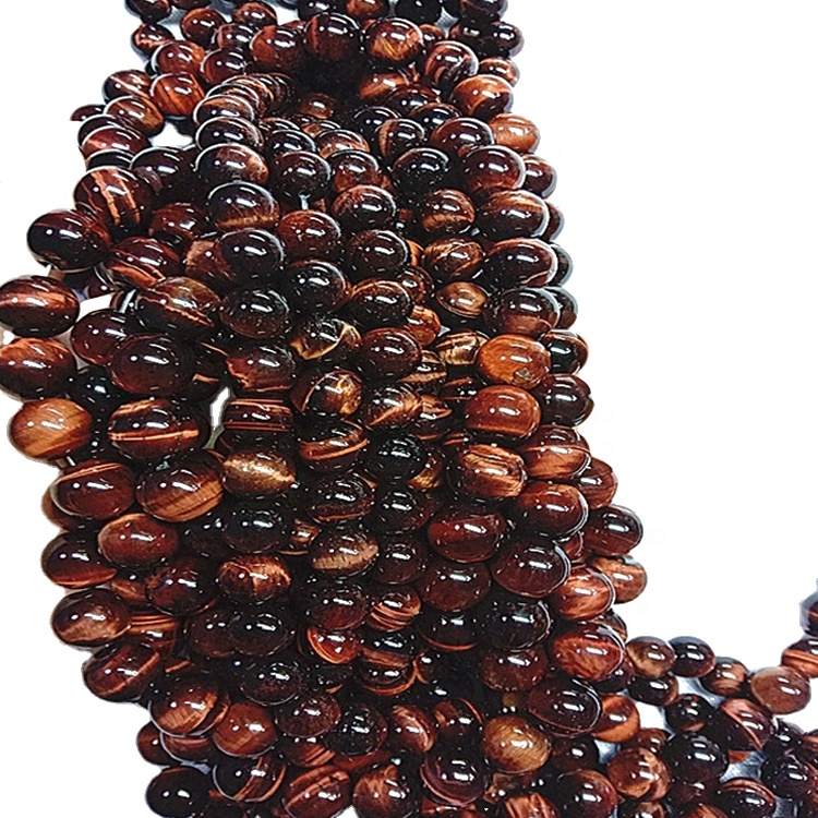 Natural Red Tiger Eyes Stones Round Shape Perlur Gemstone Strings 17