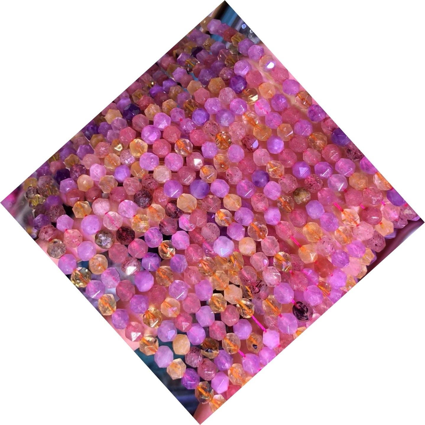 Heildverslun High Quality Natural Gróður Epidote Stone Ruby Zoisite Natural Ruby Faceted Round Natural Gemstone Perlur 40