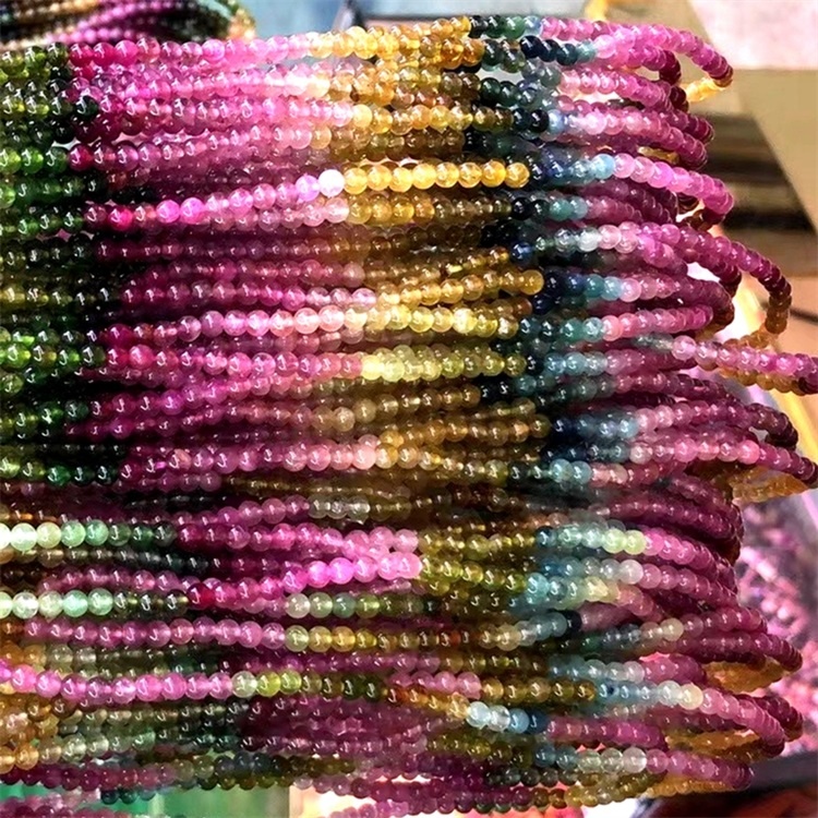 Tourmaline umferð lögun perlur fyrir hálsmen gerð 28