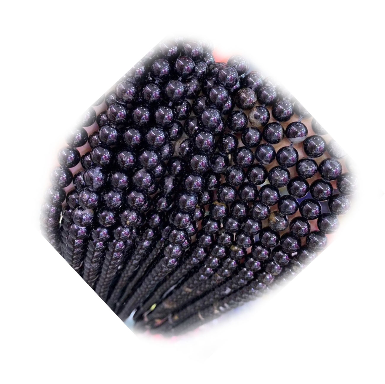 Оригинален природен пурпурен гранат Лабави мониста од степен 3А во тркалезна форма1 41