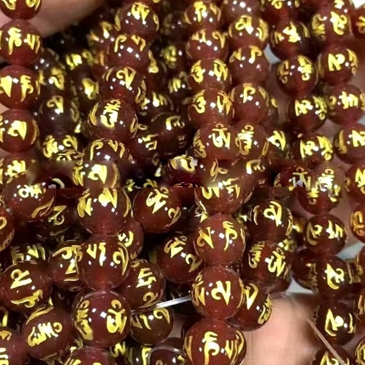 isklesana zlatna pisma crvena ahata i crni ahat okrugli kuglice čine veleprodaju 28