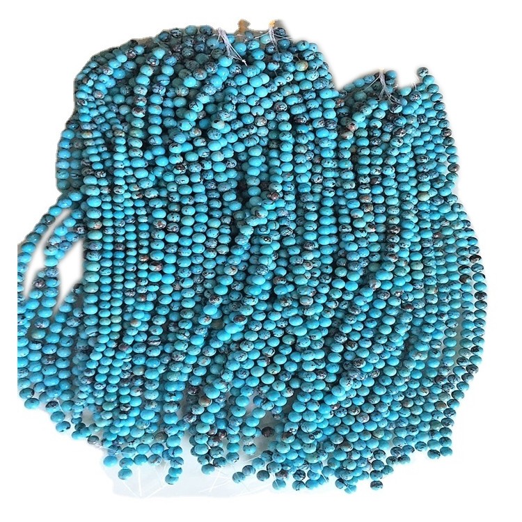 Натуральны бірузовы круглыя ​​пацеры 3 мм 4 мм 6 мм 8 мм 10 мм 12 мм Gemstone пацеркі сапраўдныя каменныя друзлыя каштоўны камень каменныя пацеры 13