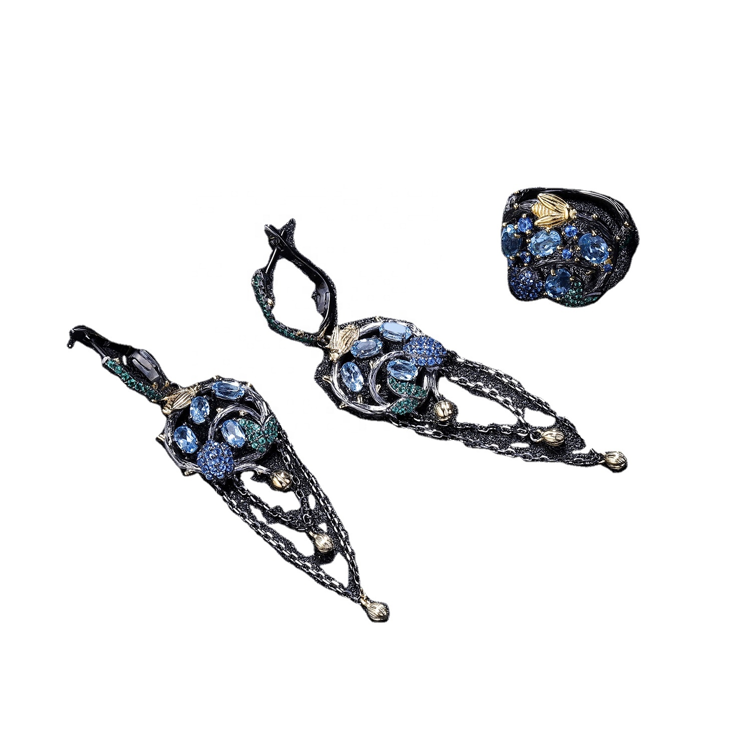 925 Sterling Kyanite Tip Rings Safír Rings 40