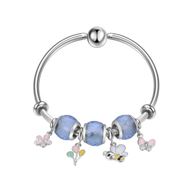 Braccialetto in argento sterling in argento di cristallo naturale da donna di buona qualità 17