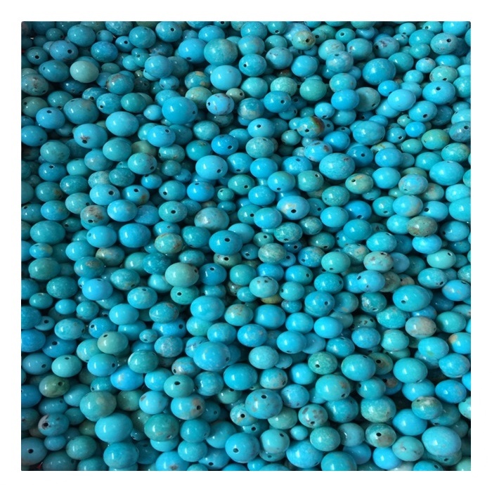 Сјајна природна тиркизна тркалезна мониста Природни тиркизна дипломирани монистра Strands круг 17