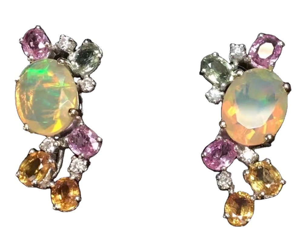 Opal Gemstone Ring Heildverslun Handsmíðaðir gullhúðuð 925 Sterling Silver Rings 40