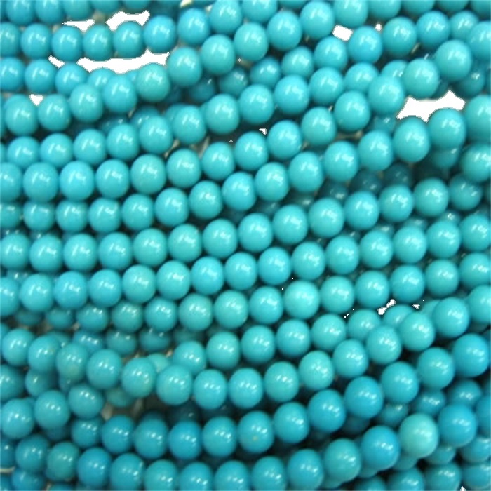 Dabiski augstāks tirkīza apaļas pērles vairumtirdzniecības dabas tirkīza krelles 17
