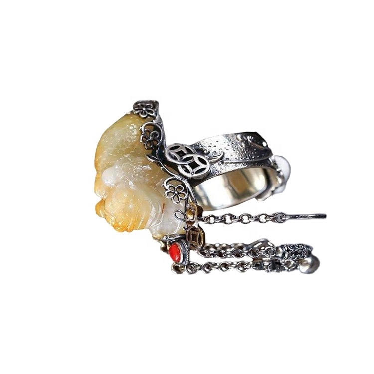 Hreinsa og lækna Pixiu Ring Maded af Natural Amber Beeswax Skartgripir 17