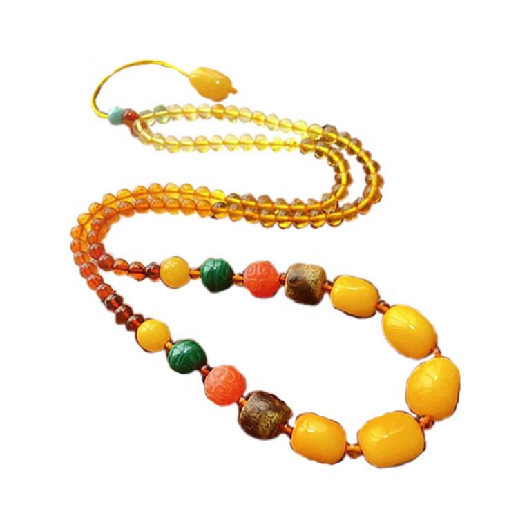 4mm umferð perlur Amber Hálsmen Mass Magn Gerðu heildsölu 40