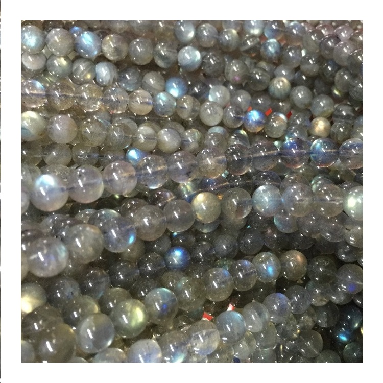 Labradorite Gemstone Blue Flash Round Loose Perlur Gerðu heildsölu 40